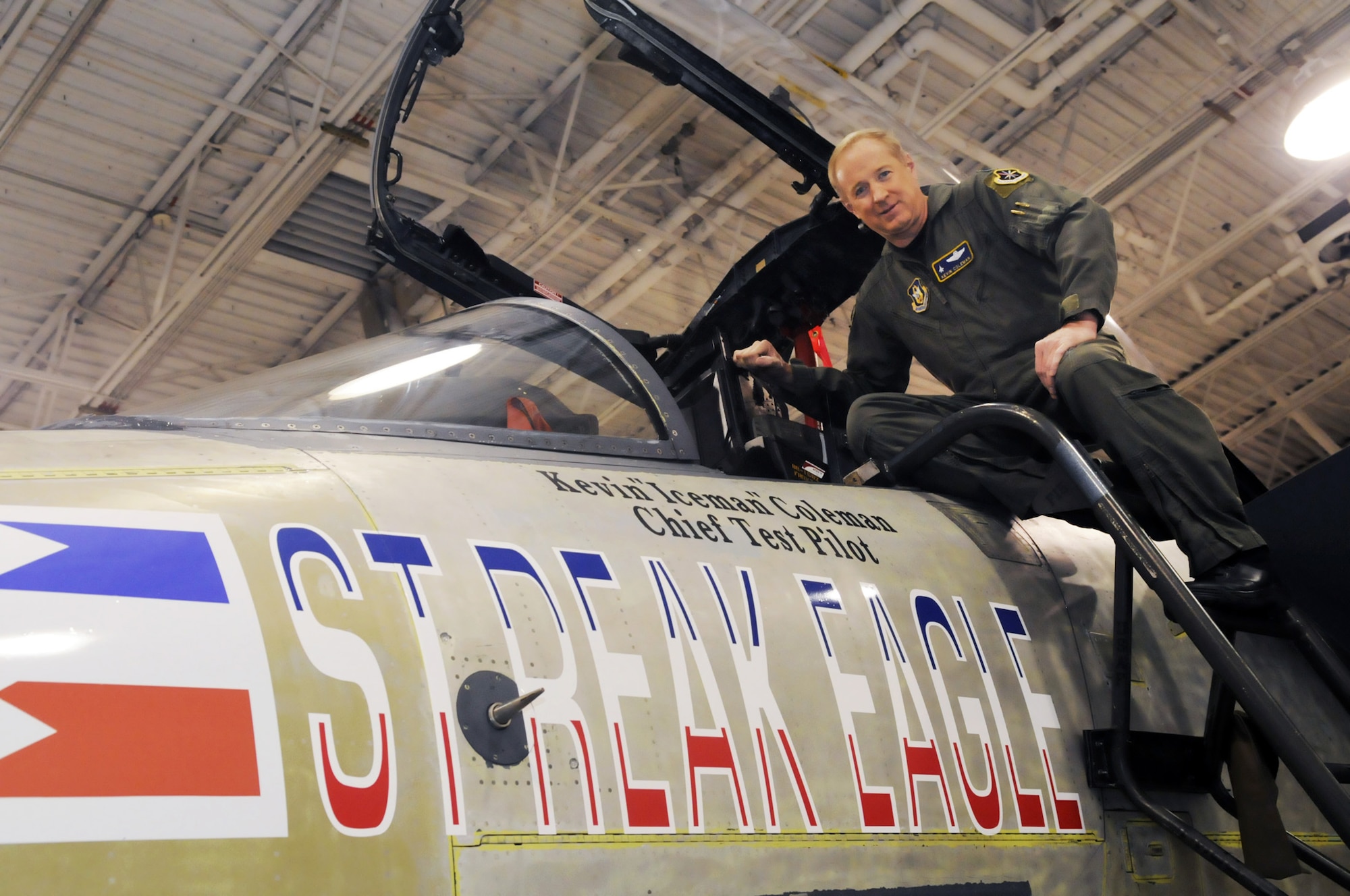 Lt. Col. Kevin Coleman poses for a photo before his final flight Nov. 23. U. S. Air Force photo by Sue Sapp