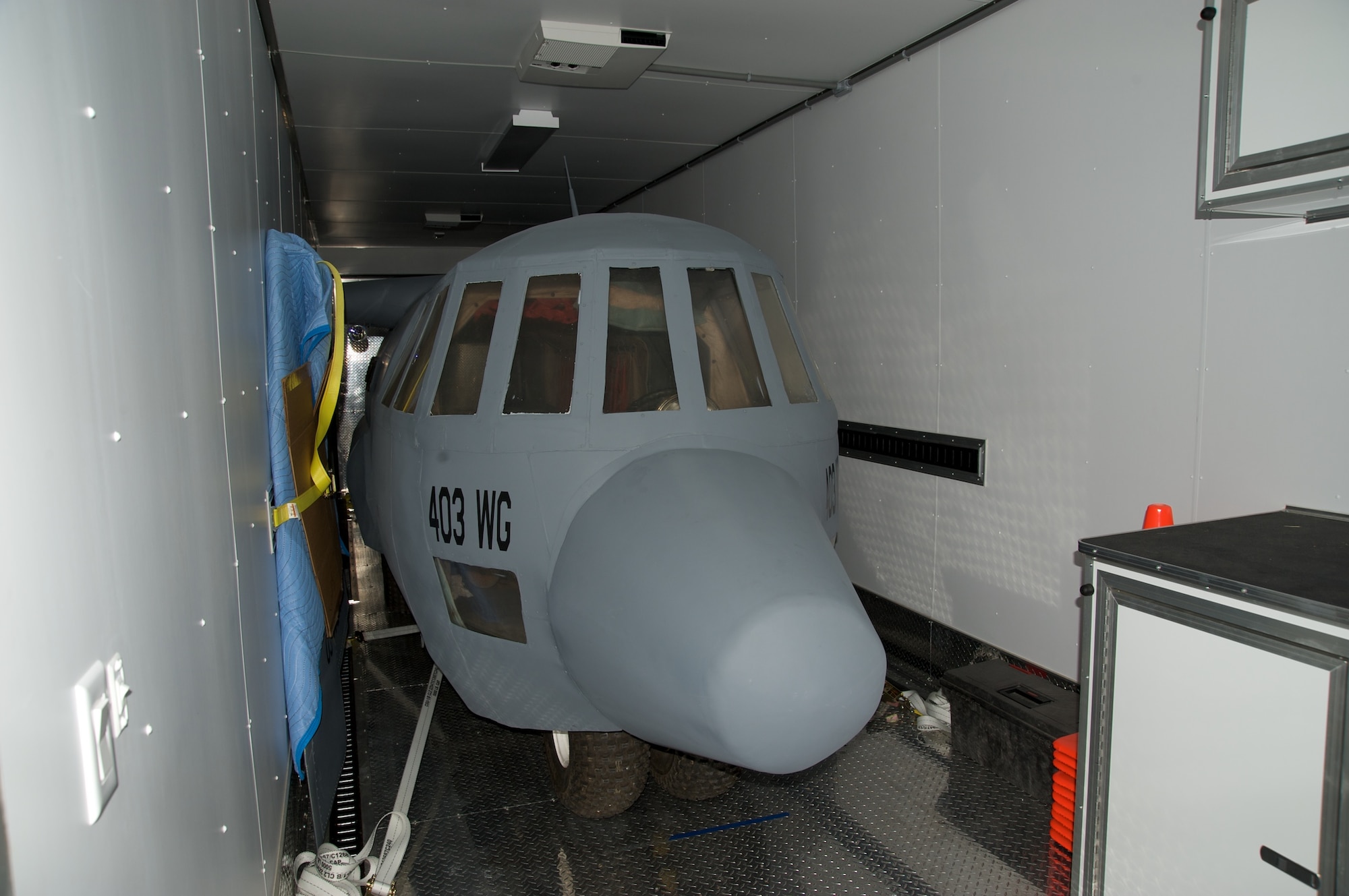 KEESLER AIR FORCE BASE, Miss. -- The Air Force Reserve Recruiting Office for the 403rd Wing has a brand new truck and trailer for hauling the miniature C-130J "Lil Bill" around the Gulf Coast. The truck and trailer are decked out with a brand new paint scheme featuring the many duties of the 403rd Wing to include: maintenance, aerial port, Hurricane Hunters, Flying Jennies and their workhorse aircraft the C-130J "Super Hercules" and many more.

Lil Bill was most recently featured at the Gulfport Veteran's Day parade and is  a staple at many airshows and local Gulf Coast events.

If you are interested in joining the 403rd Wing Team and the Air Force Reserve, call 1-800-257-1212 or www.afreserve.com.