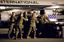 3 December 2009  USAF Photo by Jason Minto.  A U.S. Marine Corps carry team transfers the remains of Marine LCPL Jonathan Taylor., of Jacksonville, FL., at Dover Air Force Base, Del., Dec 3, 2009.  He was assigned to 2nd Battalion, 2nd Marine Regiment, 2nd Marine Division, II Marine Expeditionary Force, Camp Lejeune, N.C.