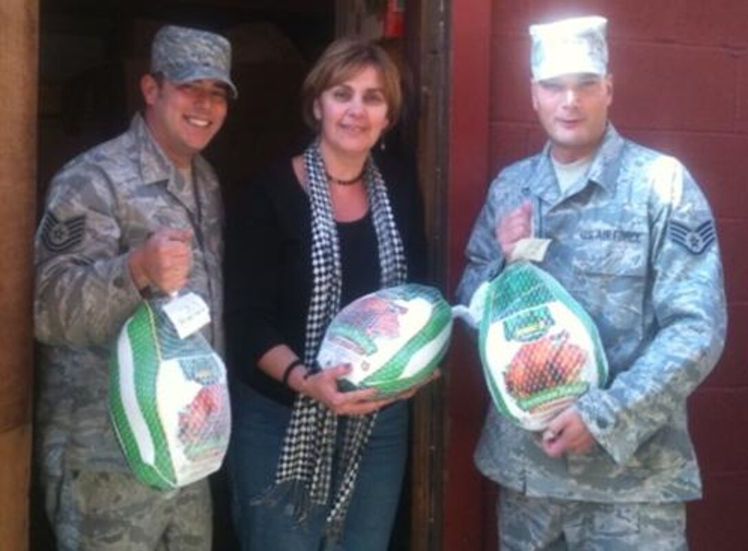 The 104th Fighter Wing donated 104 turkeys (1564lbs) to the Westfield Salvation Army, and has kept up the tradition of donating 104 turkeys for the past five years.  Funds to support these Thanksgiving Day gifts are collected from all members of the 104th Fighter Wing during the annual "AMMO Can" drive.  The 21st annual “AMMO Can” drive will take place again on Saturday and Sunday morning of the December UTA.  Non-perishable food items and cash are welcome.
