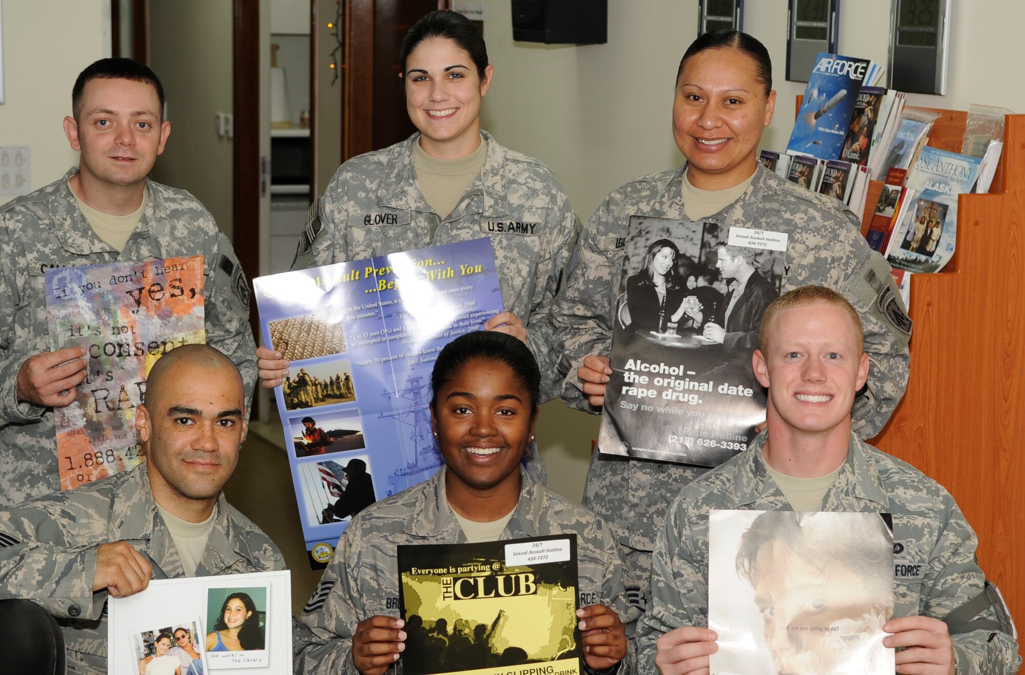 SOUTHWEST ASIA – Several of the military’s newest victim advocates pose for a photo Dec. 4, 2009. Eleven servicemembers completed the 40-hour course. Victim advocates are appointed to help sexual assault survivors by the sexual assault response coordinator. (U.S. Air Force photo/Senior Airman Stephen Linch)