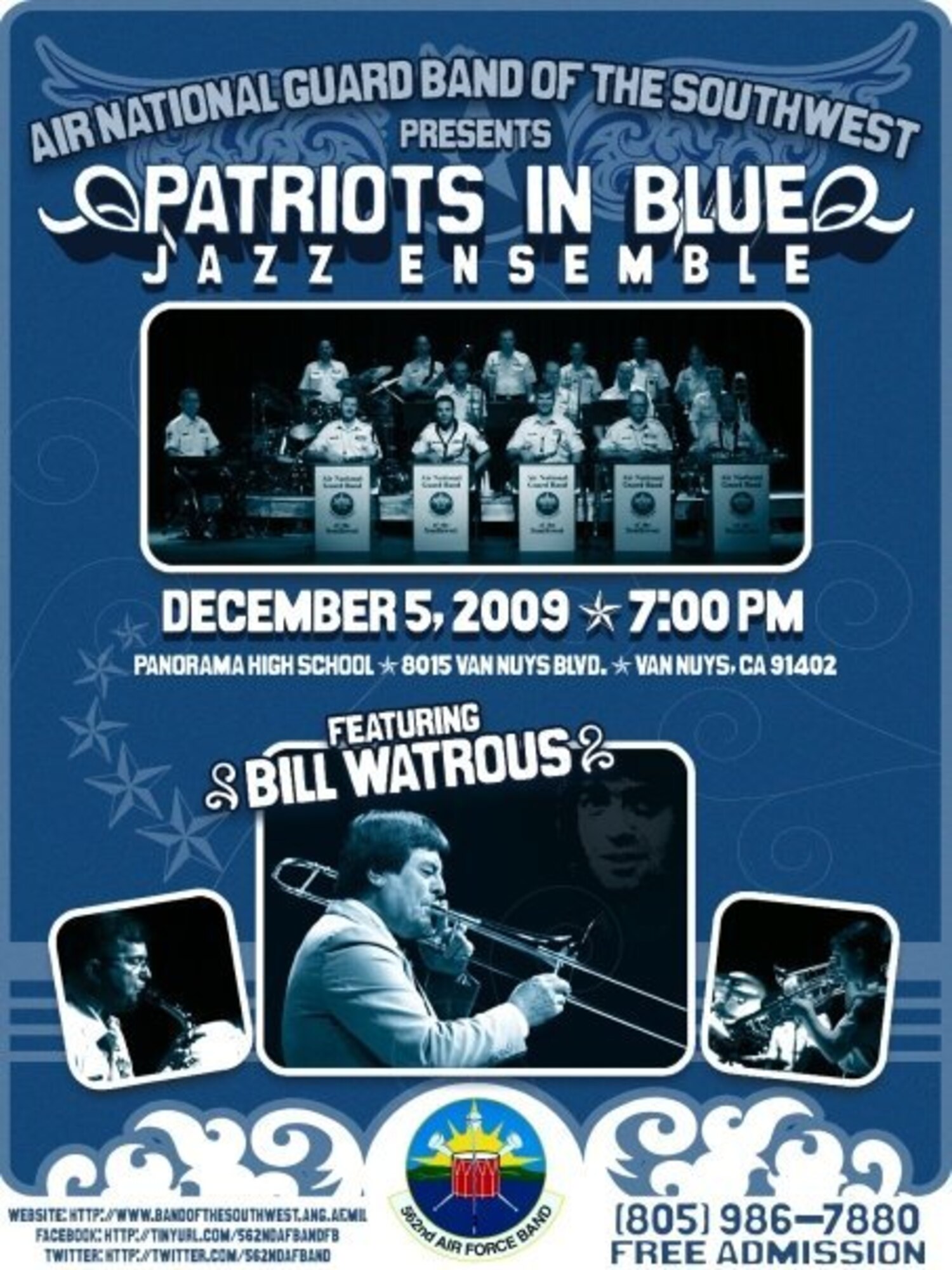 562nd Air Force Band Performs with Mega-Legend Trombonist Bill Watrous on December 5th and 6th, 2009.