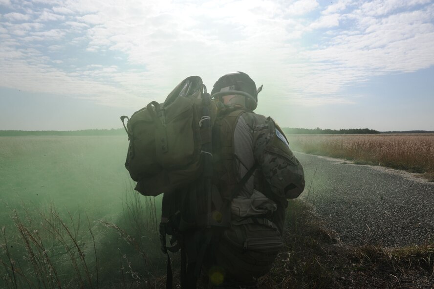 Members of the 103rd Rescue Squadron, 101st Rescue Squadron and the 106th Security Forces Squadron worked together during a search and rescue training exercise on November 3, 2009 at F.S. Gabreski (ANG) in Westhampton Beach, New York. The exercise simulated a downed HH-60 with a four-person crew, and was designed to ensure proficiency in patient treatment while working with supporting aircraft in a tactical environment


(U.S. Air Force photo/Senior Airman Chris S. Muncy UNRELEASED). 
