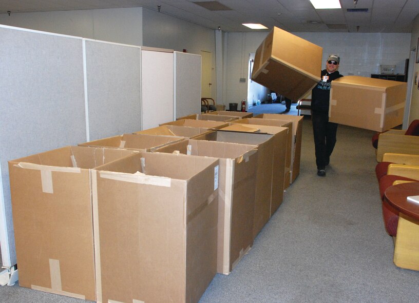 The recycling center donates boxes. (U.S. Air Force photo by Staff Sgt. Megan Crusher)