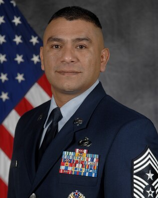 HOLLOMAN AIR FORCE BASE, N.M. -- Chief Master Sgt. Gerardo Tapia is the new 49th Fighter Wing command chief master sergeant. He was born and raised in El Paso, Texas, and has been in the Air Force for 24 years. (U.S. Air Force official photo by Airman 1st Class Veronica Stamps)