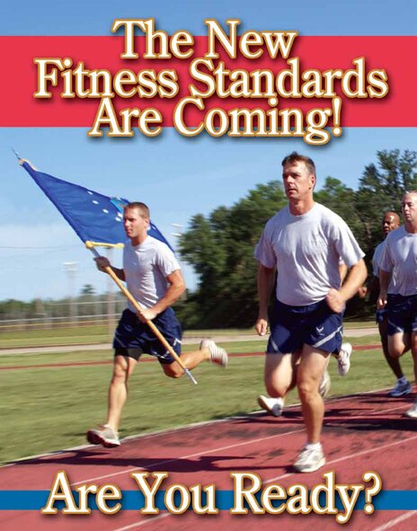 Col. Bruce McClintock, 96th Air Base Wing commander, leads Team Eglin Warriors in implementing the new Fit to Fight physical fitness standards. The twice-a-year tests begin January 2010 with the new PT standards implementation July 2010. (Courtesy illustration)