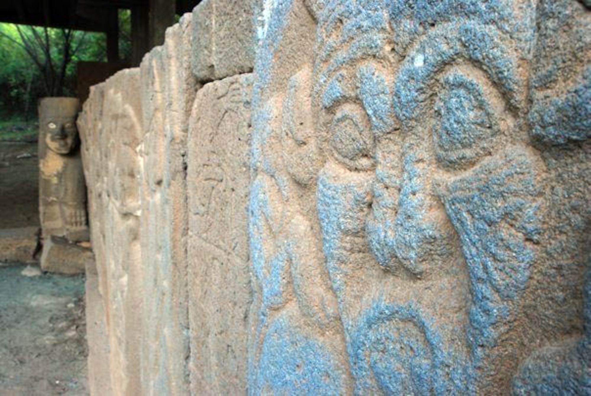 Hittite reliefs line the wall Saturday, Nov. 28, 2009 at Karatepe, a late Hittite fortress and open air museum in Osmaniye Province, Turkey. This historical site is filled with ancient reliefs and statues of lions and sphinxes that once protected and decorated the summer home of the Hittite King Asitawada. (U.S. Air Force photo/Senior Airman Sara Csurilla)