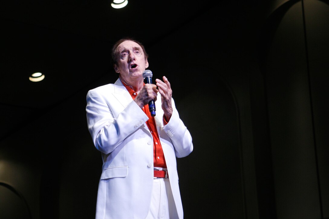 Honorary Marine Cpl. Jim Nabors sings ‘Silent Night’ during the Second Annual Na Mele o na Keiki, 'Music for the Children' Dec. 9 at the Neal S. Blaisdell Center. (Official U.S. Marine Corps photo by Sgt. Scott Whittington) (Released)