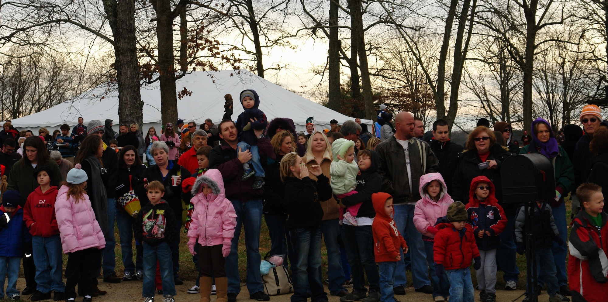 Santa and Mrs. Claus are welcomed by more than 800 children and families who attended this year’s Children’s Christmas Party Dec. 6 at the Arnold Lakeside Center at Arnold Air Force Base. (Photo by Andrea Stephens)