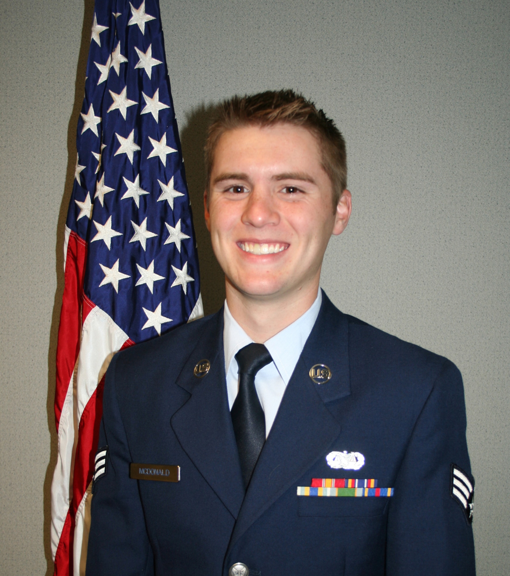 WRIGHT-PATTERSON AIR FORCE BASE, Ohio - Senior Airman Matthew McDonald has been selected as the Airman of the Year.  He is assigned to the 445th Airlift Wing Judge Advocate office.  Airman McDonald created a paperless file management system that exceeds Air Force requirements.  He was the first Air Force Reserve pipeline student to attend the Paralegal Apprentice Course, where he was a distinguished graduate.  At only 20-years-old, Airman McDonald received his Bachelor’s Degree in Political Science from Ohio State University.