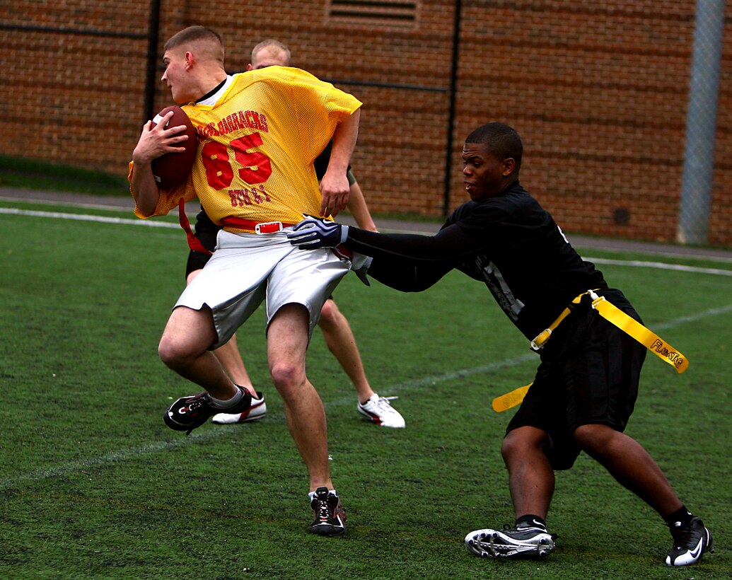 Jonathan Switzer uses his speed to break away from a Spartan defender in the first half.