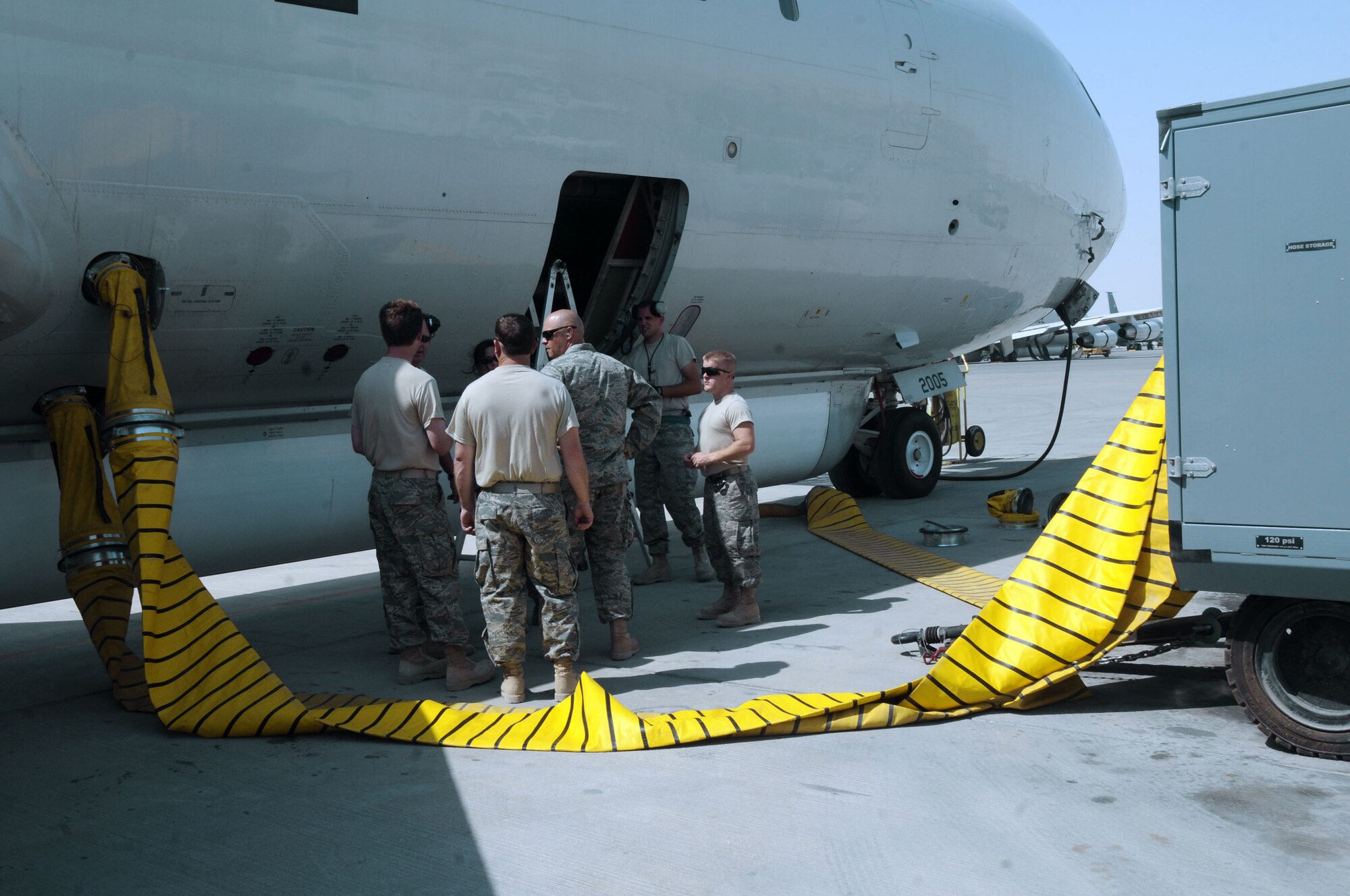 Members of the 642nd Combat Sustainment Group at Robins Air Force Base, Ga., are involved with developing specifications for a redesign of flightline air conditioners that are critical to the operation of aircraft in high temperatures for warfighters in Southwest Asia. (U.S. Air Force photo/Staff Sgt. Darnell T. Cannady)