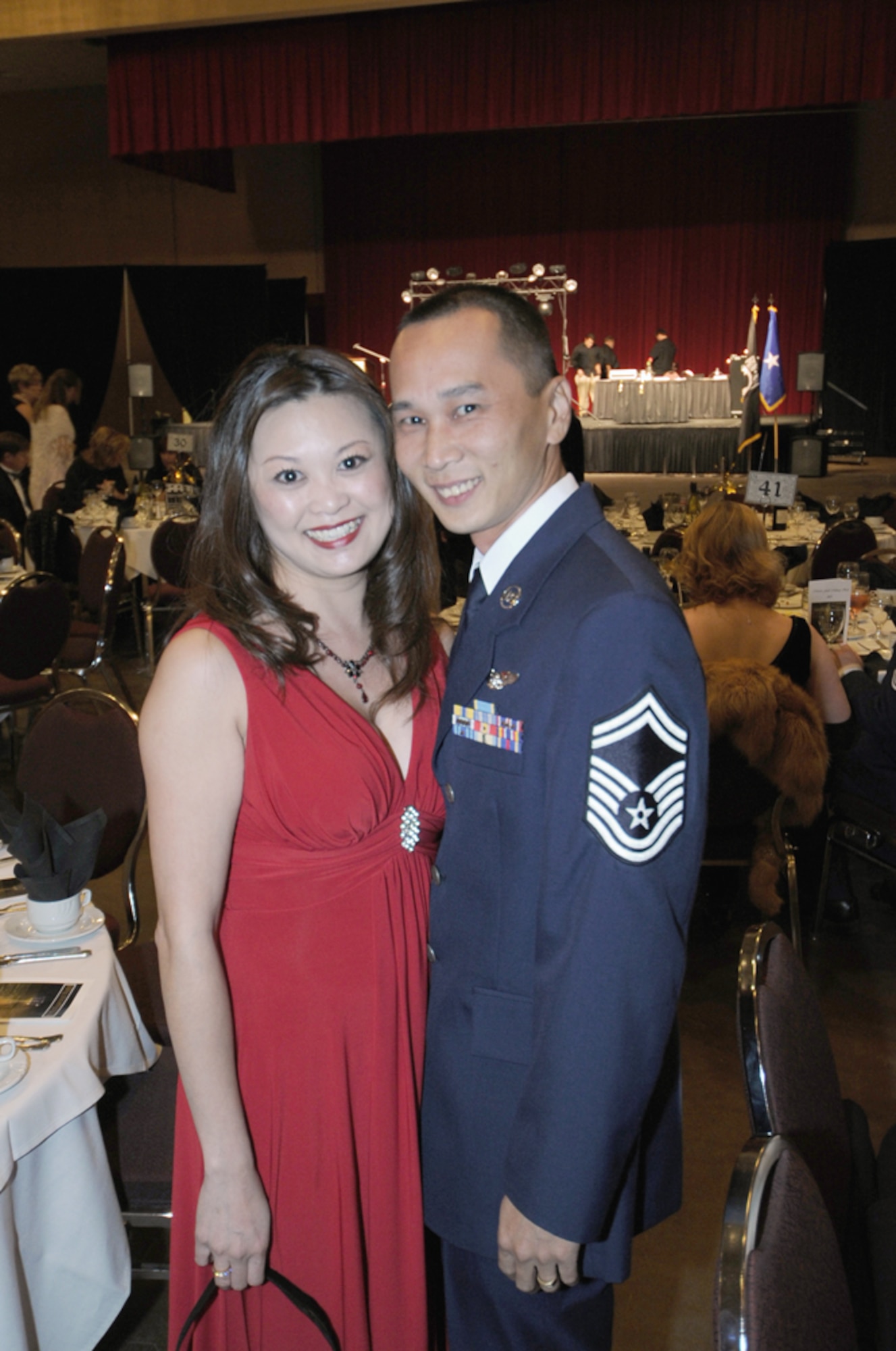 Team March members enjoy a Hollywood-themed military ball. (U.S. Air Force photo by Master Sgt. Roy Santana)