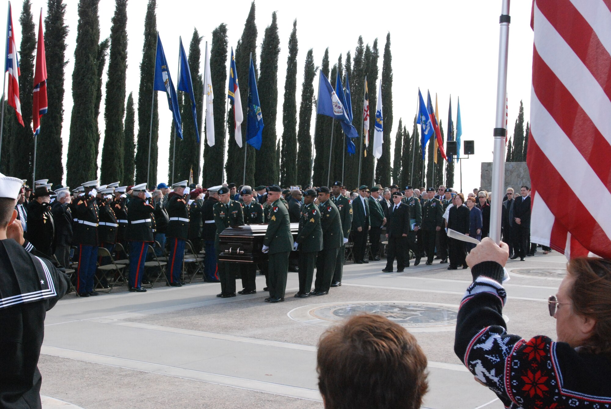 Army Col. (Ret.) Lewis Lee Millett, Sr. memorial service at Riverside National Cemetery Dec. 5. (U.S. Air Force photos by Staff Sgt. Kevin T. Chandler)