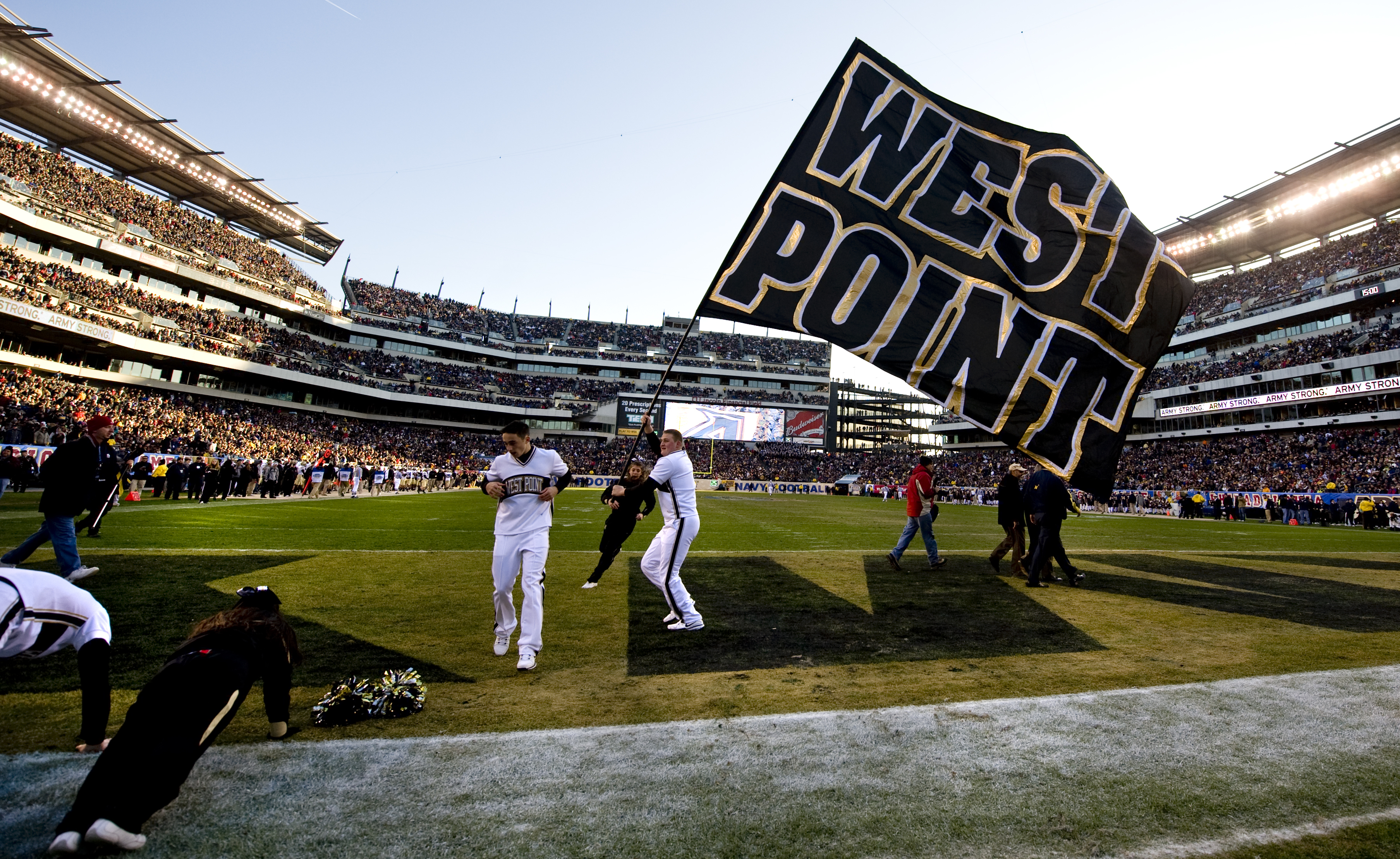 U S Military Academy Students Celebrate A Field Goal That Briefly
