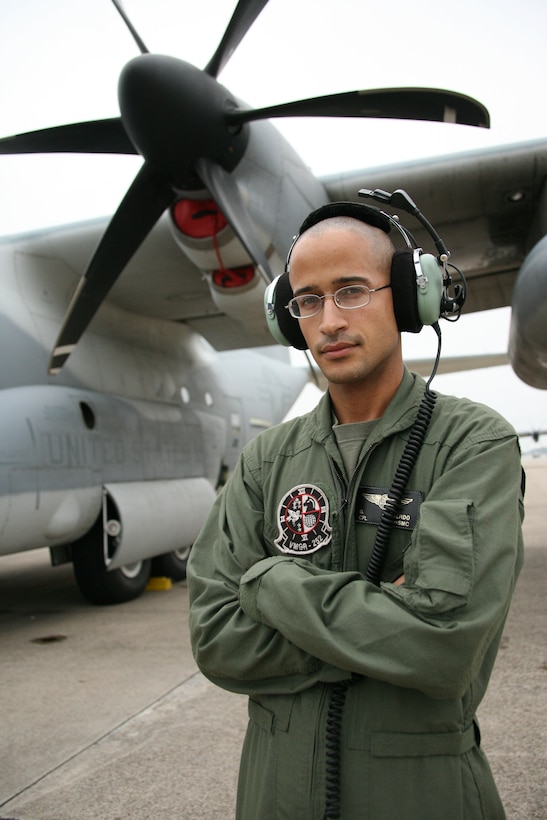 Cpl. Gregorio Izquierdo is a KC-130J crew chief with Cherry Point's Marine Aerial Refueler Transport Squadron 252.