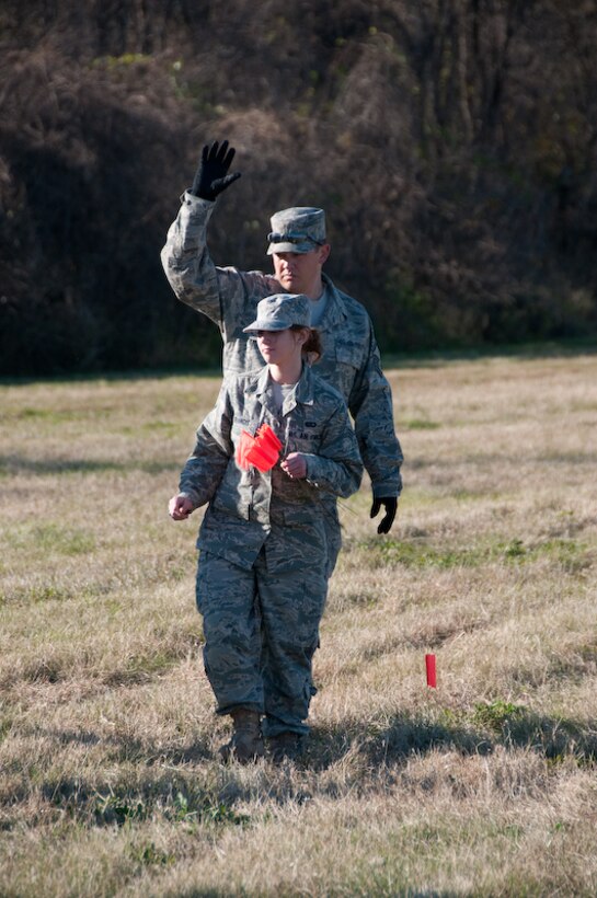 139 Airlift Wing members conduct a search and recovery exercise Wednesday, Nov 4, 2009 in St. Joseph, Mo., to help enhance their abilities for possible operations. (US Air Foce photo by MSgt. Shannon Bond) (Released)