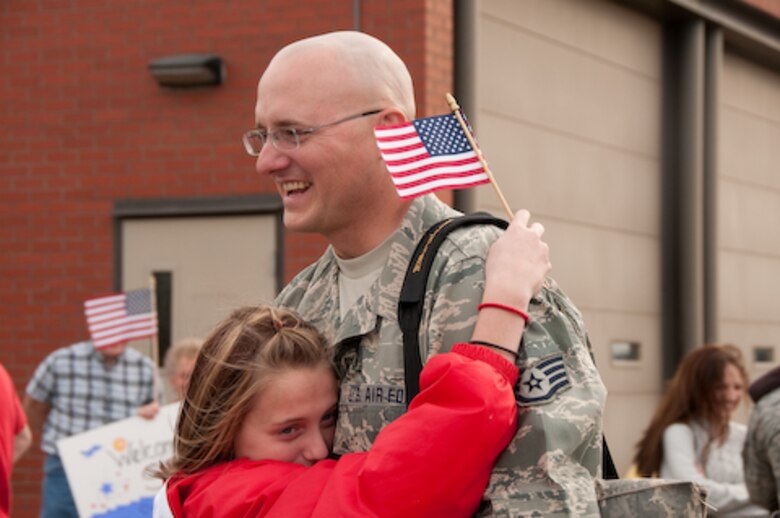 Members of the 139th Airlift Wing, Security Forces Squadron, return from a one year deployment on Friday, November 6, 2009. (US Air Force photo by MSgt. Shannon Bond) (RELEASED)