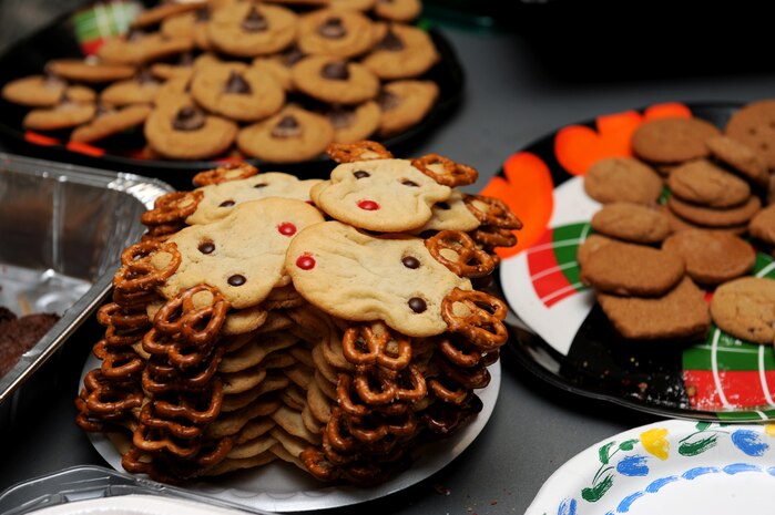 NELLIS AIR FORCE BASE, Nev.-- Volunteers and commercial businesses baked and delivered more than 13,000 cookies for the Annual Cookie Drive Dec. 14.  The cookie drive is held during the holidays for single Airmen living in the dorms.
(U.S. Air Force photo by Airman 1st Class Brett Clashman)