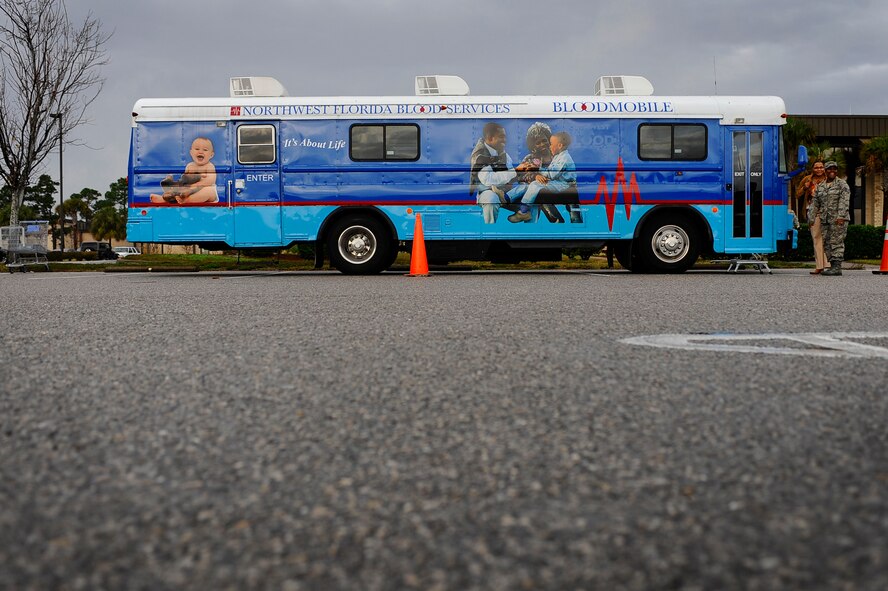 The 1st Special Operations Medical Operations Squadron and the Northwest Florida Blood Services coordinated a blood drive on Hurlburt Field Dec. 15. The NWFBS exceeded their goal of obtaining 35 units of blood. (Air Force photo by Senior Airman Julianne Showalter)