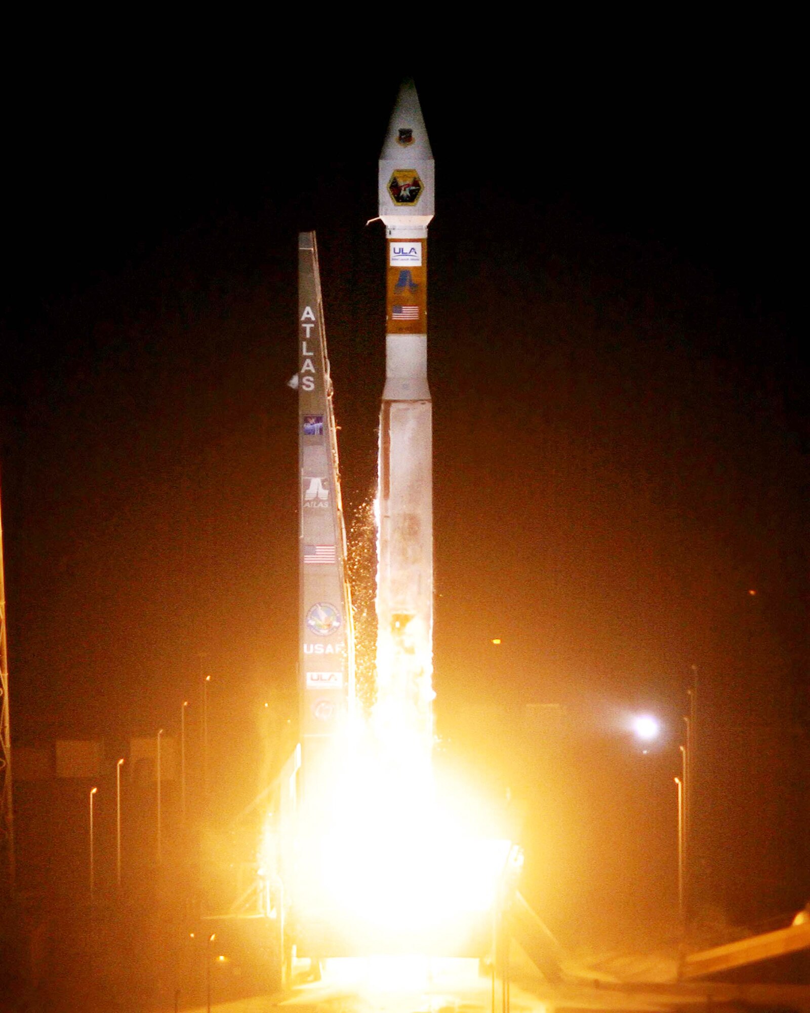 The U.S. Air Force Academy's FalconSAT-3 and the Department of Energy's experimental Cibola satellite both launched aboard an Atlas V March 8 2007, from Cape Canaveral Air Force Station, Fla. Cibola trained its sensors on FalconSAT-3 Dec. 12 through 13 to help determine the cause of a problem that caused FalconSAT-3's attitude to wobble. (United Launch Alliance photo/Pat Cokery)
