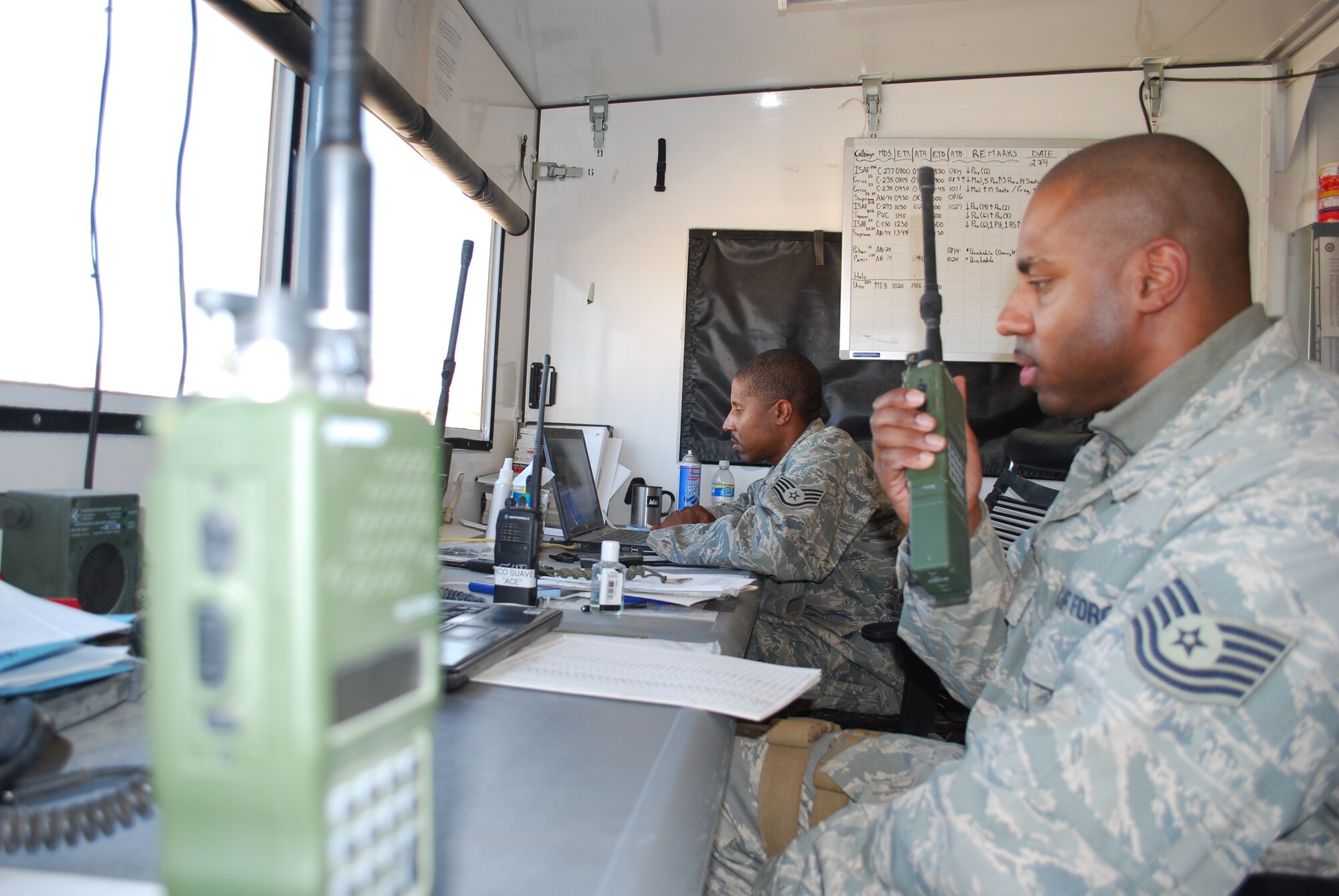 Recently, more than 100 members of the 615th Contingency Response Wing deployed to two of the most remote forward-operating bases in western Afghanistan. Working with local nationals, joint and coalition forces, the wing quickly established and maintained airfield operations at forward operating bases Farah and Shindand. During a three-month period, Airmen handled more than 900 aircraft, moved more than 6,000 passengers and 4,500 tons of critical supplies to support U.S. and coalition campaigns against the Taliban. Whether supporting humanitarian operations or contingencies, the 615th CRW’s team of experts are fully trained and equipped to respond within 12 hours to any location around the world. (U.S. Air Force Photos/Capt. Paradon Silpasornprasit)
