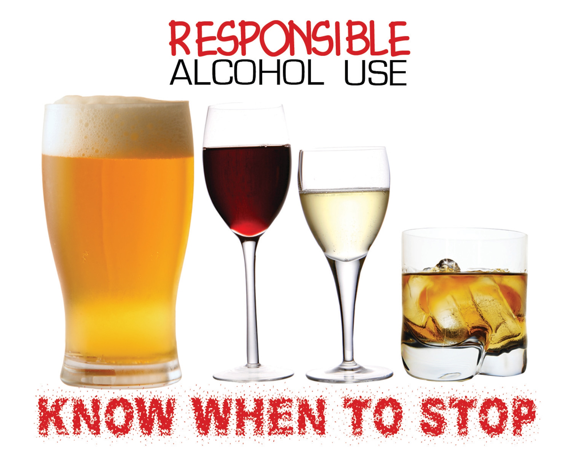 Always drink responsibly. April is Alcohol Awareness Month; the Air Force has also designated December as Responsible Alcohol Use Month. (U.S. Air Force graphic by Senior Airman Kristen Sauls)