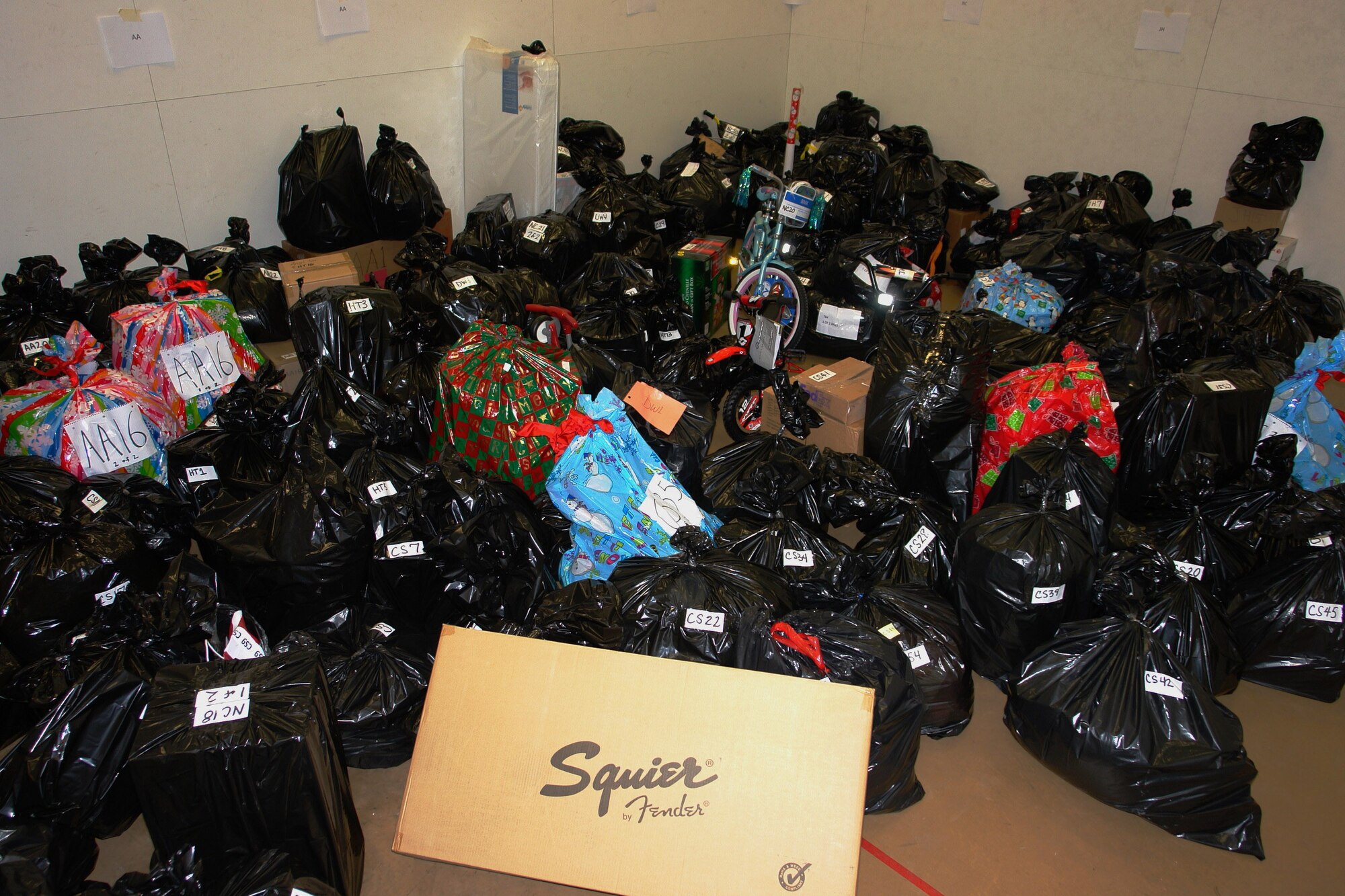 Employees at Arnold Engineering Development Center dontated hundreds of gifts for the AEDC Angel Tree program. The gifts will go to children and families of the Center for Family Development and the Centerstone Mental Health Center. (Photo by Andrea Stephens)