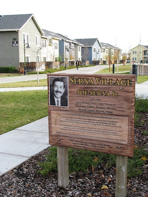 In what used to be a vacant lot across from the “base gym” on the former McClellan Air Force Base, Calif., is now a model community for helping the homeless. This village of 83 newly-built apartments is a safe haven for 100 recently homeless parents and more than 200 of their children.  (U.S. Air Force photo/Susan Wolbarst)