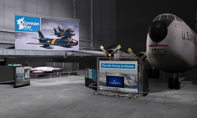 Computer generated image of the entrance to the new Korean War exhibit area. (U.S. Air Force graphic)