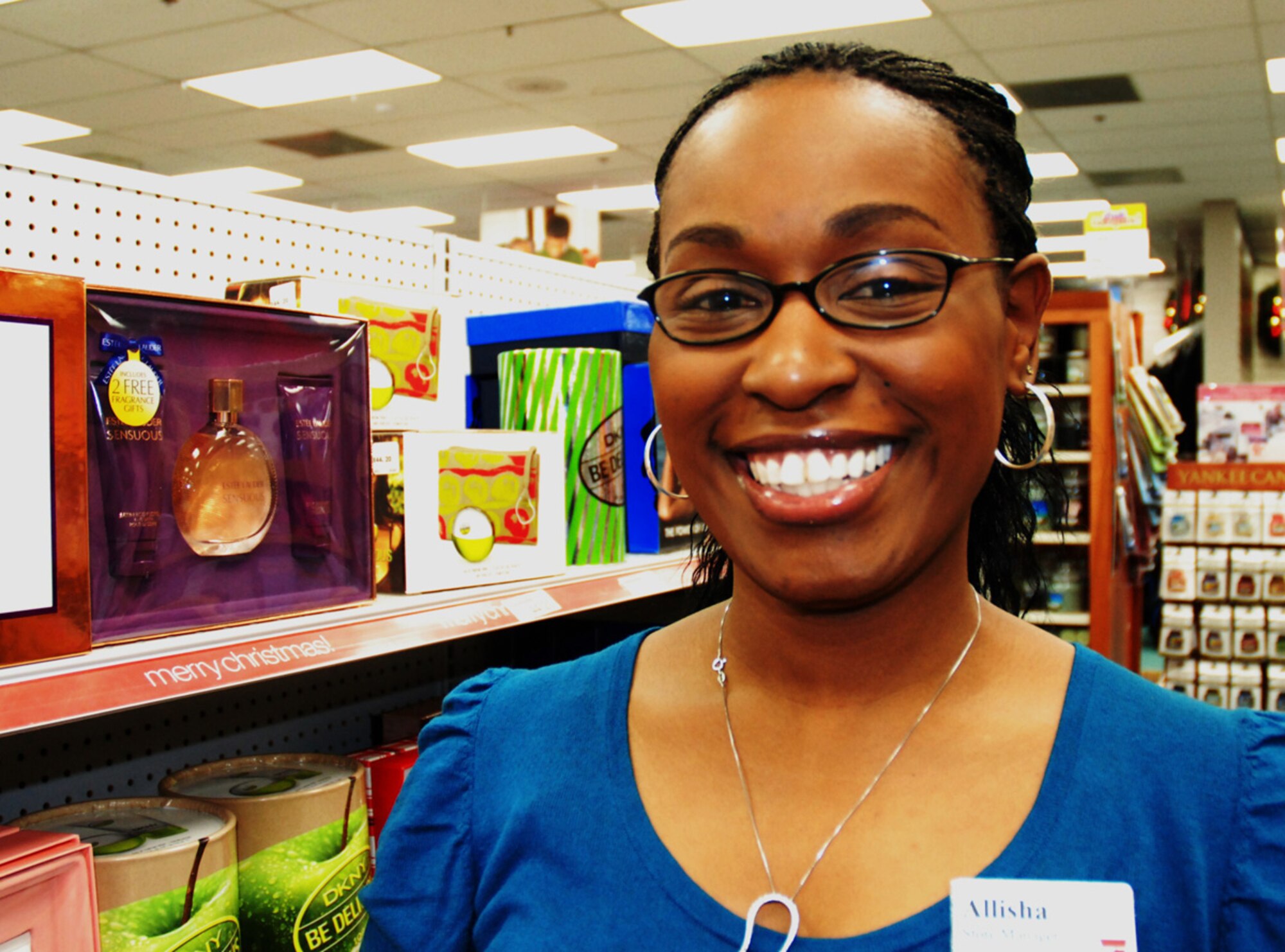 Allisha Ousley, Dobbins Base Exchange manager, says, "Spending quality time with my family, reminiscing on Christmas's past and slowing down and taking time to enjoy your loved ones." (U.S. Air Force photo/Tech. Sgt. Robert Martin)