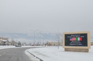 Aviano is put on ice after nearly six inches of snow accumulated here Dec. 19. The area averages less than four inches annually. (U.S. Air Force photo/Staff Sgt. Mercedes Crossland)