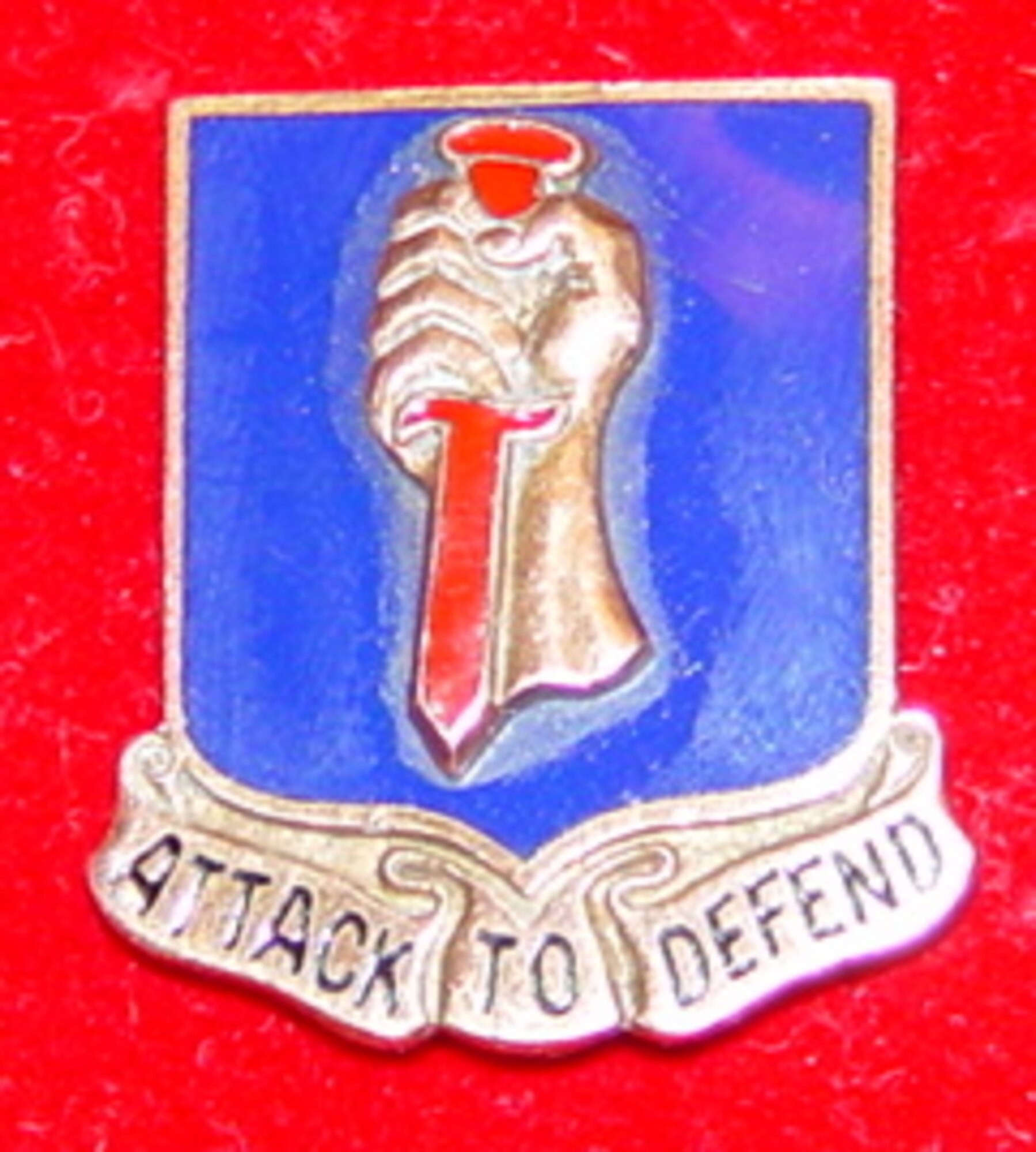 A World War II era pin shows the official emblem of the 35th Fighter Group. (Photo courtesy of the 35th Fighter Wing History Office)