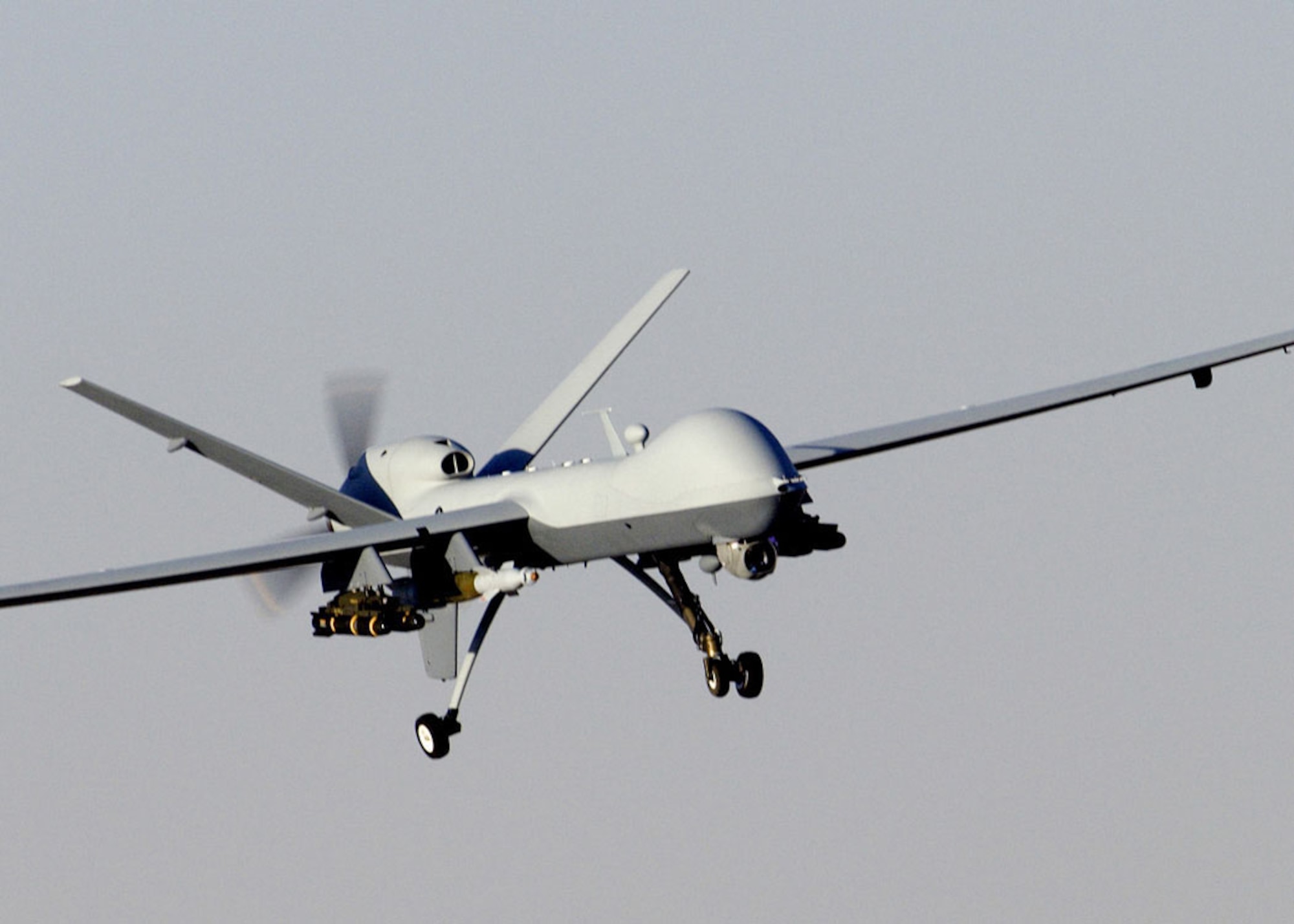 An Air Force MQ-9 Reaper landing in Afghanistan after a mission in support of OPERATION ENDURING FREEDOM. (U.S. Air Force photo)