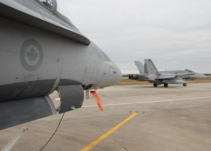 F-18 Hornets from the 409th Canadian Air Force conducted Weapon System Evaluation Program 10-03 on Dec. 4 at Tyndall Air Force Base, Fla. The WSEP program, run by the 53rd Weapons Evaluation Group, 83rd Fighter Weapons Squadron, is used to evaluate the effectiveness and suitability of combat air force weapon systems for aircrew and maintainers. The 53rd Wing headquarters is located on Eglin AFB, Fla.  (U.S. Air Force photo/Samuel King, Jr.)


