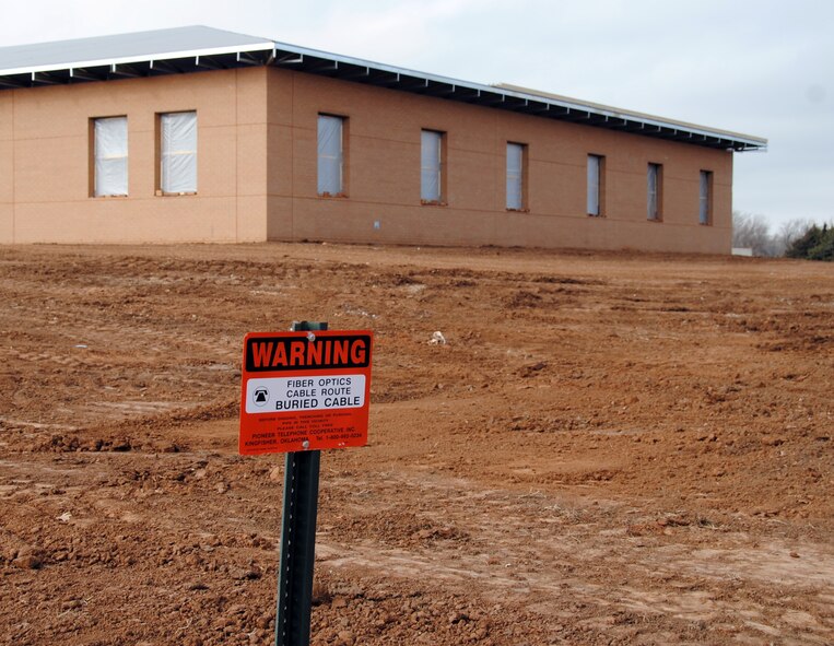 The 60,000 square-foot training building, part of the Armed Forces Reserve Center under construction on the south end of Vance AFB, will provide training space for Soldiers with the Army Reserve and Oklahoma Army National Guard. Construction on the $20 million center is ahead of schedule, said Braven Dyer, the project engineer with the U.S. Army Corps of Engineers. A ground breaking ceremony was held June 24 this year and TCI Architects/Engineers/Contractor, Inc., from La Crosse, Wis., began work July 14. The scheduled completion date of the training building and a 9,000 square-foot operations maintenance building is Oct. 27, 2010. (U.S. Air Force photo/ Joe B. Wiles)