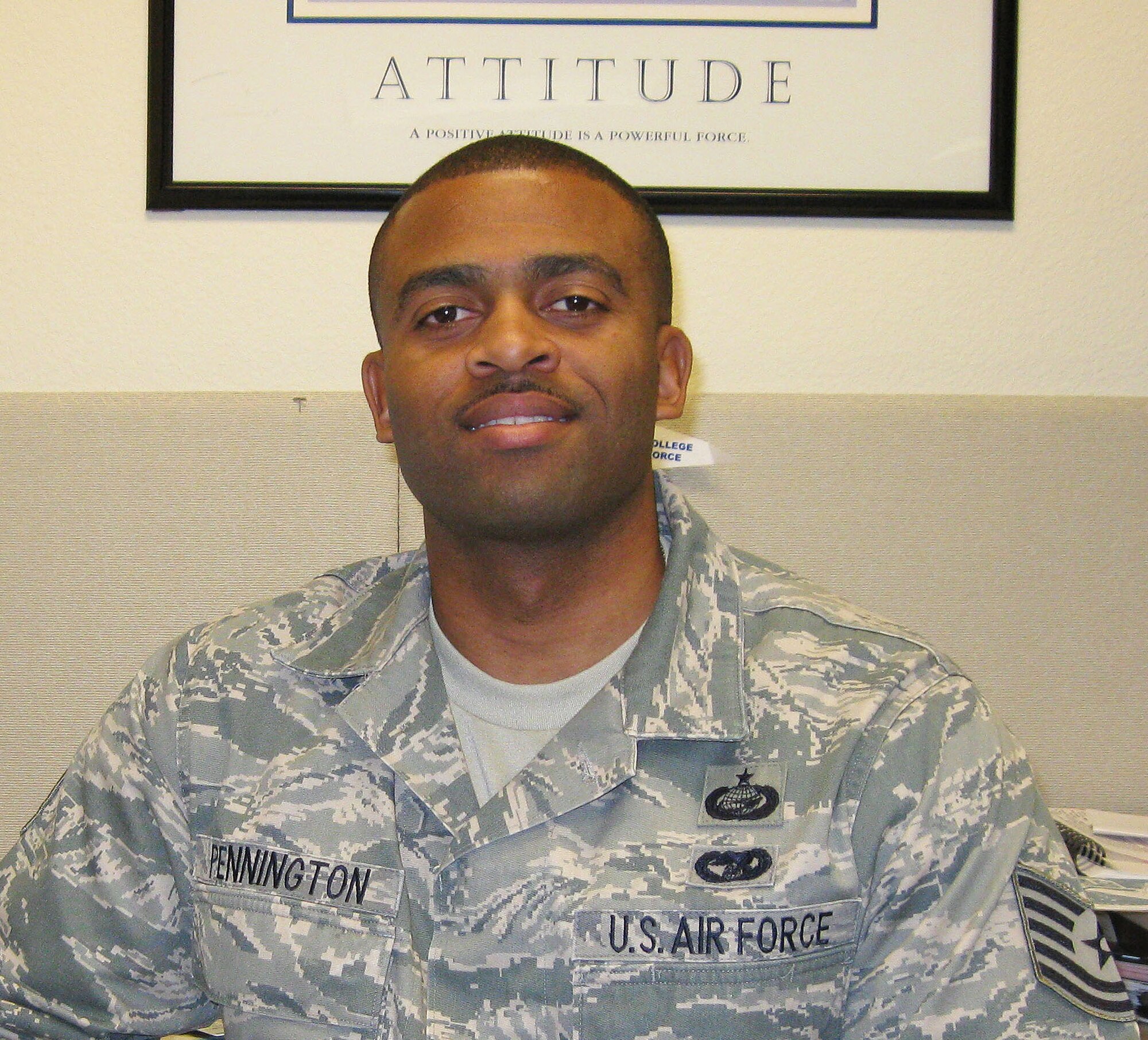 TRAVIS AIR FORCE BASE, Calif. -- Technical Sgt. Eric Pennington   (U.S. Air Force photo/Senior Master Sgt. Ellen L. Hatfield)                   