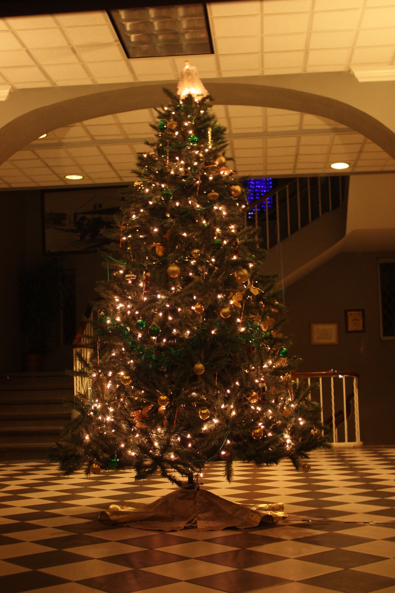 Holiday Tree by Master Sgt. Paul J. Funk. On this night I stand guard ... safe and sound awaiting my package.
