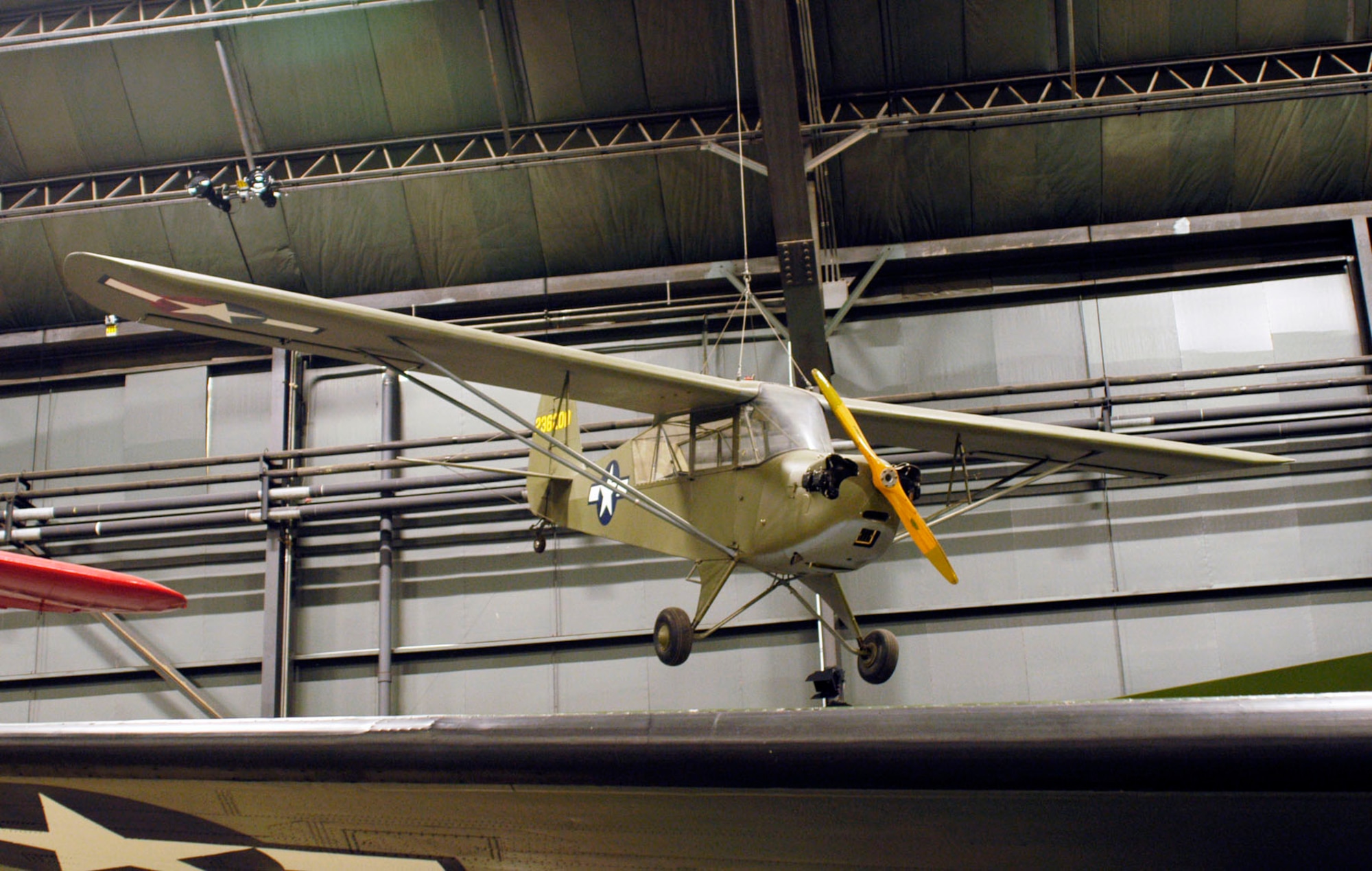 DAYTON, Ohio -- Aeronca L-3B "Grasshopper" in the World War II Gallery at the National Museum of the United States Air Force. (U.S. Air Force photo)