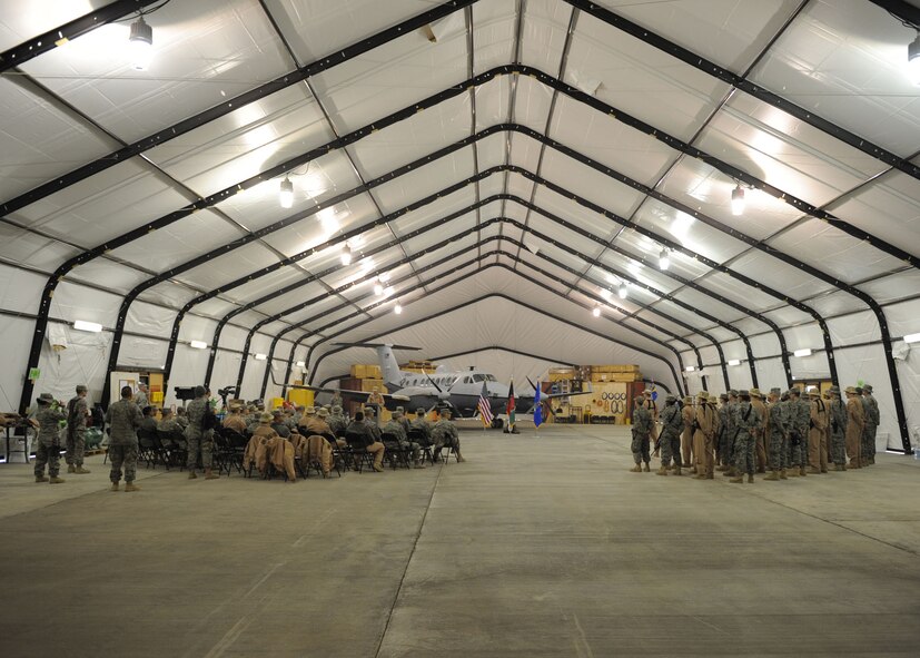 The 4th Expeditionary Reconnaissance Squadron activated at Bagram Airfield, Afghanistan, and accepted the unit's first MC-12 aircraft Dec. 27, 2009.  The MC-12's primary mission is to provide intelligence, surveillance and reconnaissance, or ISR, support directly to ground forces. (U.S. Air Force photo/Senior Airman Felicia Juenke) 
