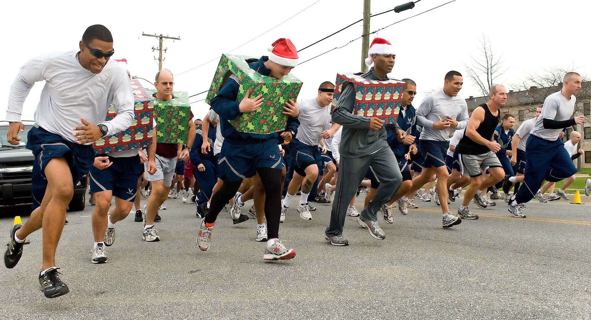 Dover Airmen participated in the Warrior Run Dec. 15. Some Airmen dressed up for the occasion. (U.S. Air Force photo/ Roland Balik)