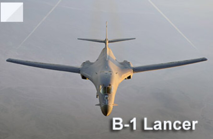 A B-1B Lancer flies a combat patrol over Afghanistan in support of Operation Enduring Freedom. The B-1B has the capability to carry guided and unguided weapons and deliver massive quantities of precision and non-precision weapons against specific targets. (U.S. Air Force illustration)