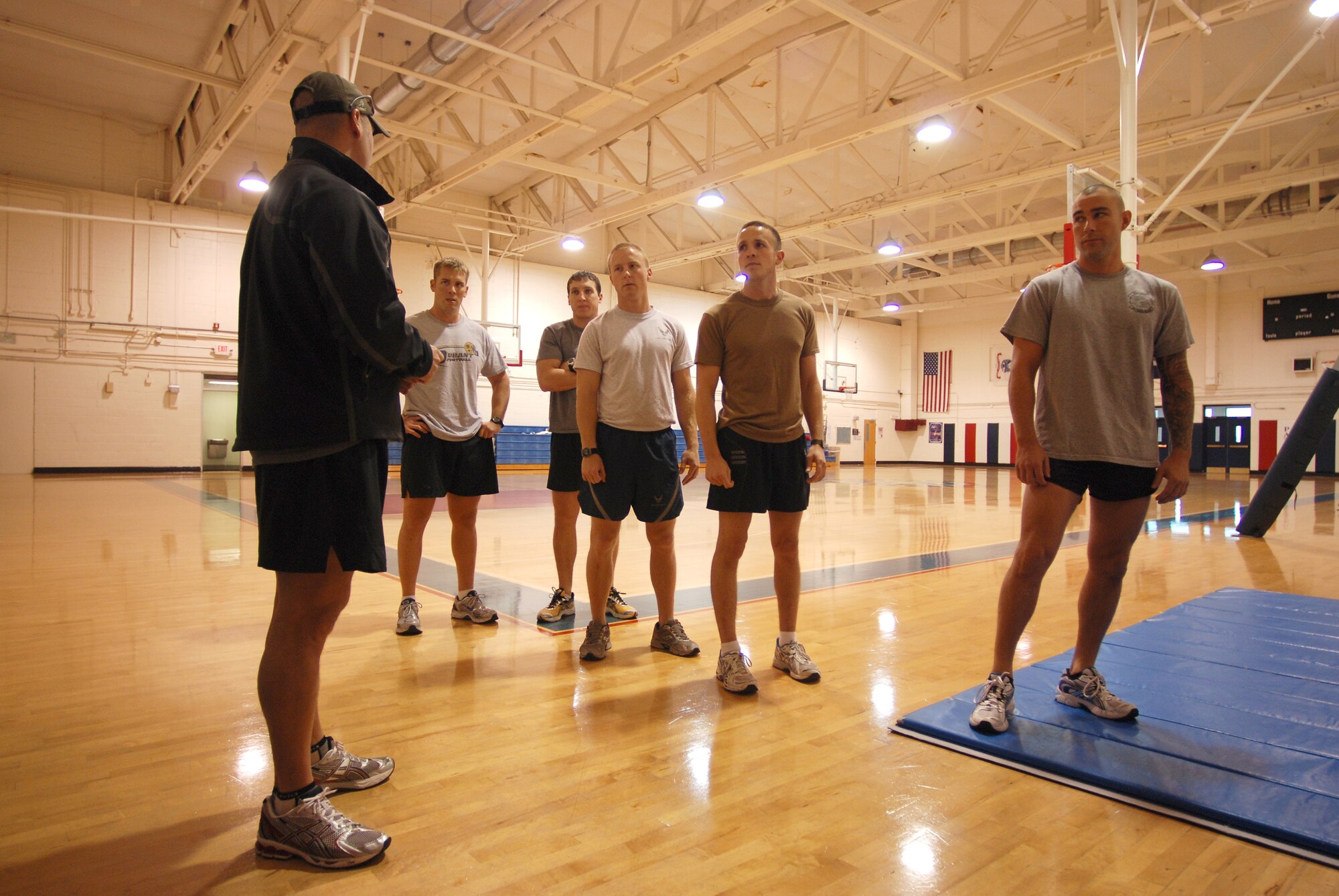 PATRICK AIR FORCE BASE, Fla. - Tech. Sgt. Patrick Dunne, Air Force Reserve PJ, explains the process of the P.A.S.T testing to the trainees. This process is the beginning of the beginning for U.S. Air Force Reservists embarking on the two-year journey to become a Pararescueman. (U.S. Air Force Photo/Staff Sgt. Leslie Kraushaar)