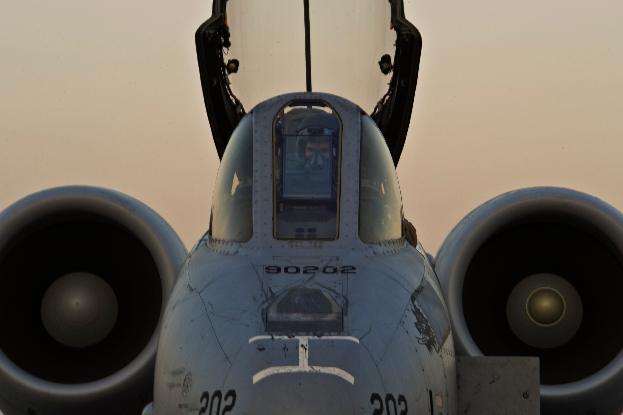 KANDAHAR AIRFIELD, Afghanistan -- U.S. Air Force Capt. Richard Wilson, an A-10C Thunderbolt II pilot with the 354th Expeditionary Fighter Squadron, conducts his pre-flight inspection Dec. 27, 2009. (U.S. Air Force photo/Tech. Sgt. Efren Lopez)