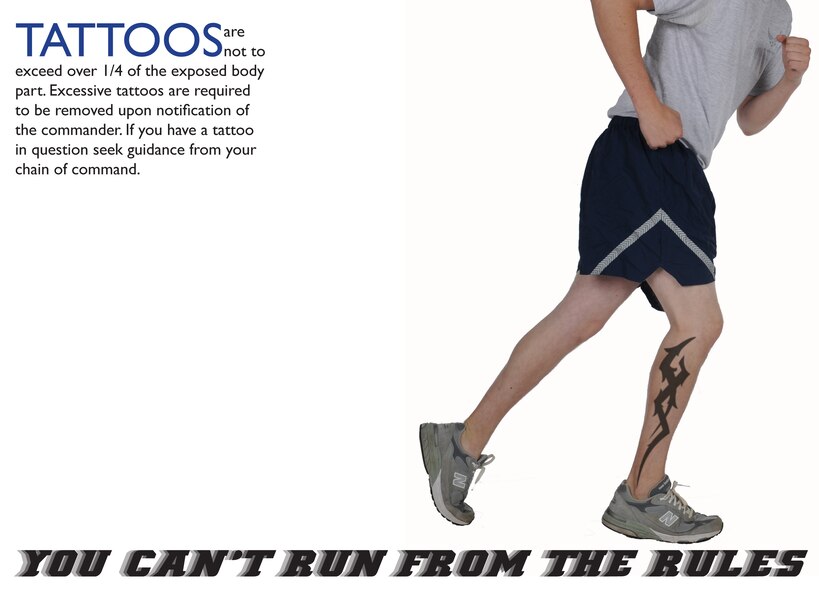 MOODY AIR FORCE BASE, Ga. -- “The first thing Airmen should know is that there is no new tattoo policy—there’s has been one in place for 11 years,” said Chief Master Sgt. Richard Parsons, 23rd Wing command chief master sergeant. “The real issue is that when Airmen were mandated to start wearing the short-sleeve blues uniform combination, it was discovered that many individuals were in violation of the standard.” (U.S. Air Force photo illustration by Senior Airman Gina Chiaverotti-Paige)
