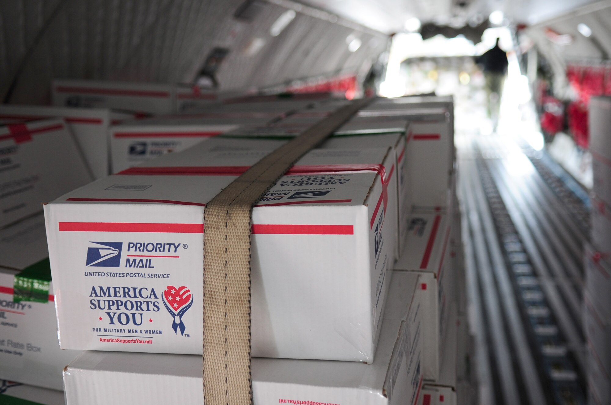 Care packages from the U.S. are stacked in a Polish Air Force Casa 295, on Ramstein Air Base, Germany, by members of the U.S. Air Force and Polish Air Force, Dec. 31, 2009.  The care packages from the U.S. are to be transported to Polish troops stationed in Afghanistan. The 2,000 packages will be delivered by Polish military airlift and were donated by the American Polish Forum in the U.S. The packages contain sweets and comforts items, as well as a handwritten card and a "oplatek (OH-PWA-TEK)," a traditional Polish wafer shared on Christmas Eve. Held under the slogan Adopt a PolishSoldier, the care-package initiative is financed by $25 donations collected from people across the world.  The humanitarian mission has gained the support from foreign affairs officials both in Washington and Warsaw, with backing from former U.S. National Security Adviser Zbigniew Brzezinski. (U.S. Air Force photo by Staff Sgt. Jocelyn Rich) 
