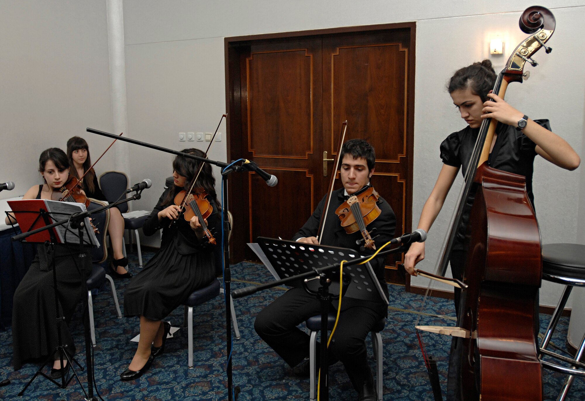 A classical music ensemble from Cukurova University Music School performs during the 39th Air Base Wing annual awards banquet, Jan. 30. The annual awards banquet is held to honor the members of the wing that stood out above their peers during the 2008 calendar year. (U.S. Air Force photo/Senior Airman Benjamin Wilson)