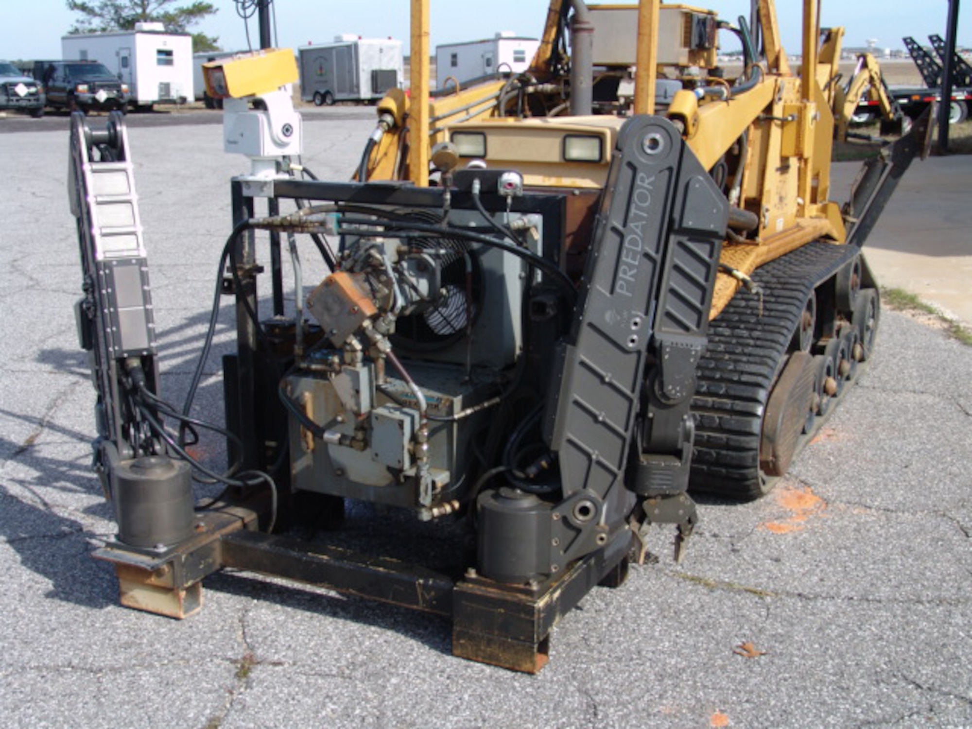 EGLIN AIR FORCE BASE, Fla. The double articulated arms attachment is ready for use on the All Purpose Remote Transportation System. The ARTS is the workhorse ROBOT of the 96th Civil Engineer Group Explosive Ordnance Disposal Flight. (U.S. Air Force photo by Noel Getlin)                           