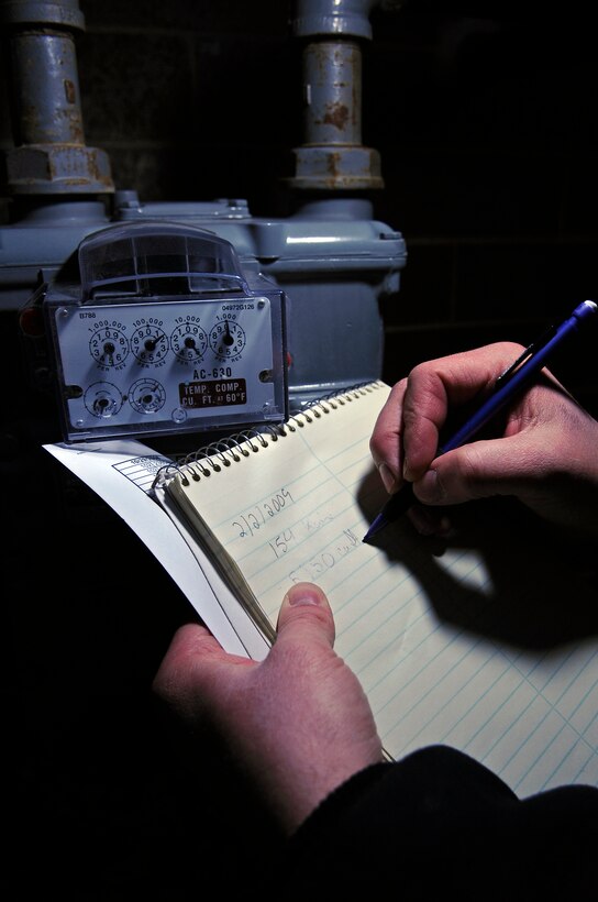 Ellsworth joined a handful of other bases by converting to "smart meters" to help reduce energy costs here. The meters aide in recording and allocating electrical and gas costs for 67 buildings. (U.S. Air Force photo/Airman 1st Class Abigail Klein)