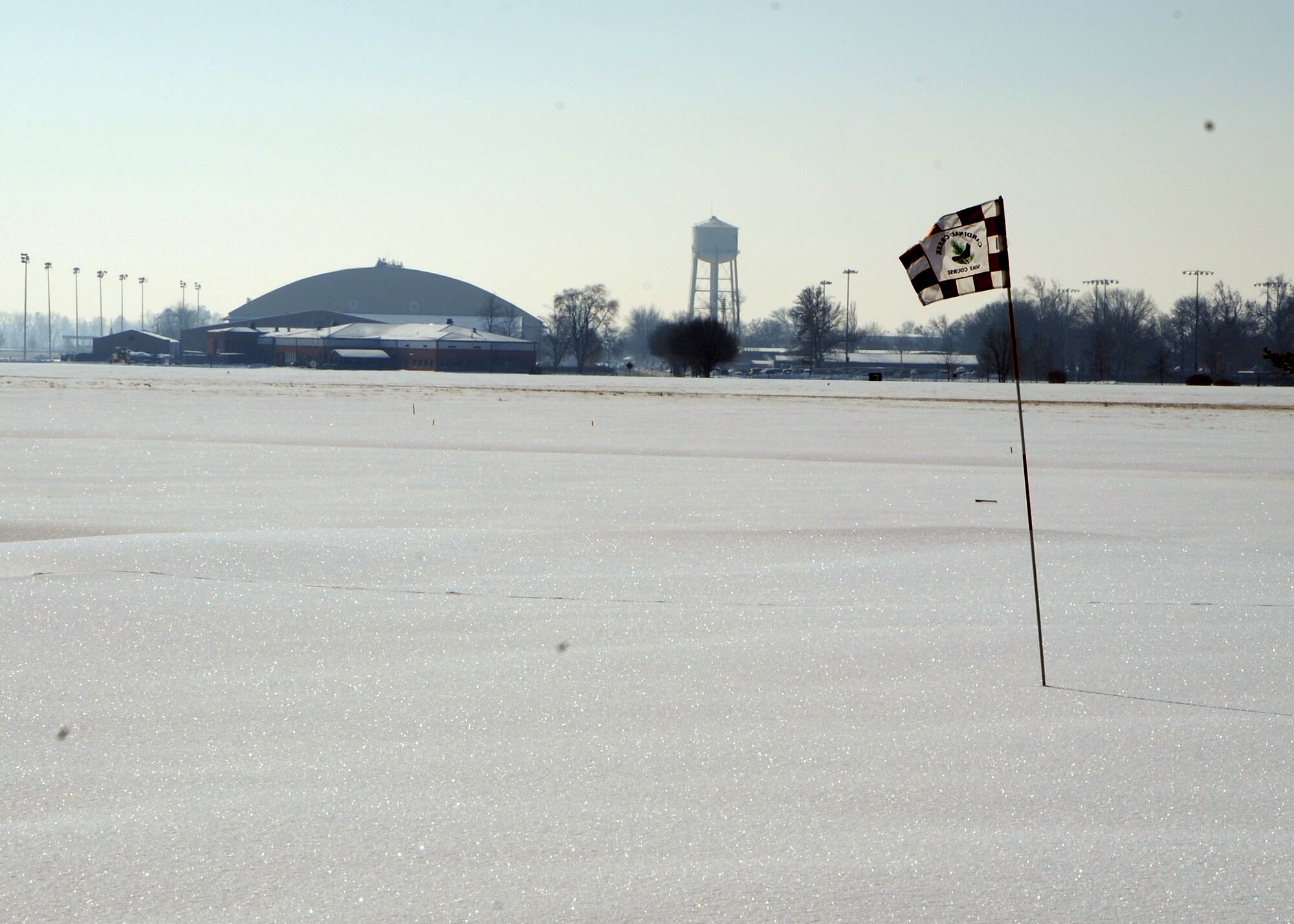 SCOTT AIR FORCE BASE, Ill. -- After being slammed with five inches of snow last week, the melting has begun all over Scott. With weekend temperatures expected to reach the lower sixties the last remaing snow will be a memory. The snowstorm Jan. 26-27 was the first major snow event of the winter season. (U.S. Air Force photo/Airman 1st Class Wesley Farnsworth)